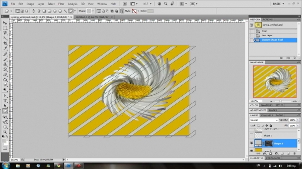 Creation of spring whirlpool: Step 4